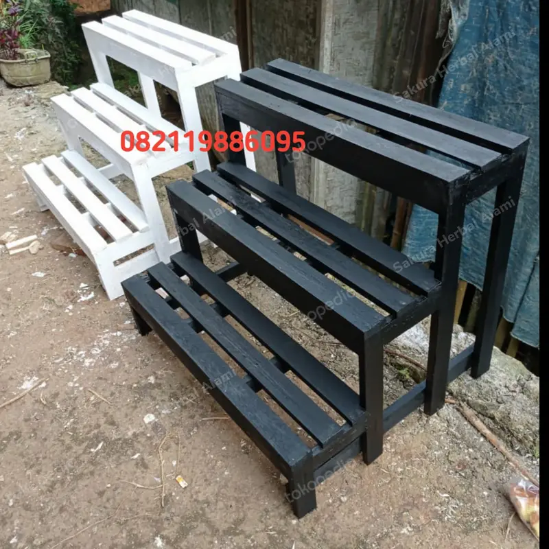 rak kayu serba guna untuk pot tanamn Dll 0