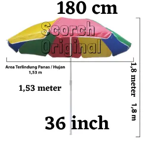 Payung Tenda Jualan dagang pantai Murah UK-36 inch = 90 -180cm