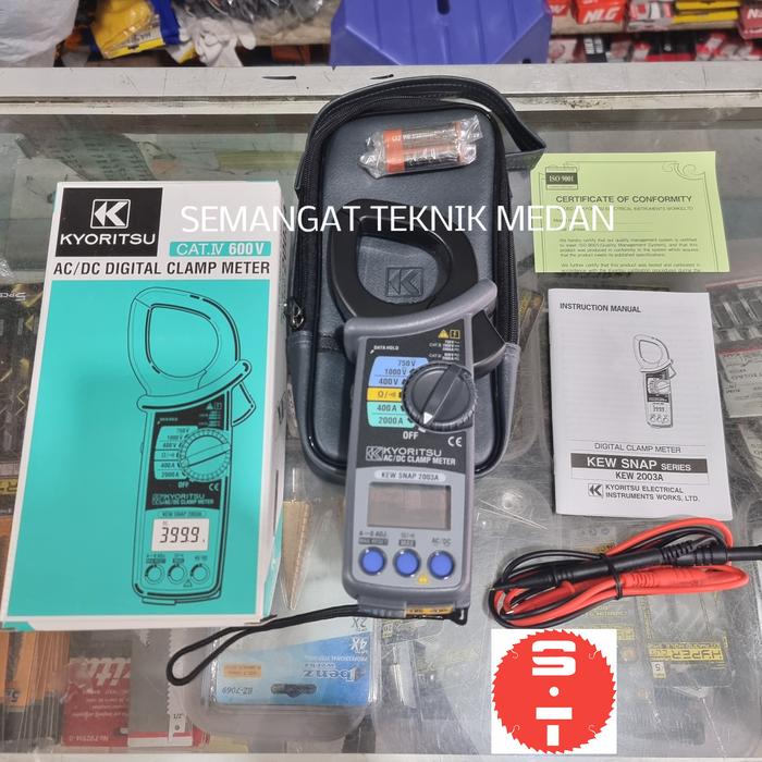 Jual 2003A DIGITAL CLAMP METER TANG AMPERE AC DC KYORITSU KEW SNAP 2003 ...