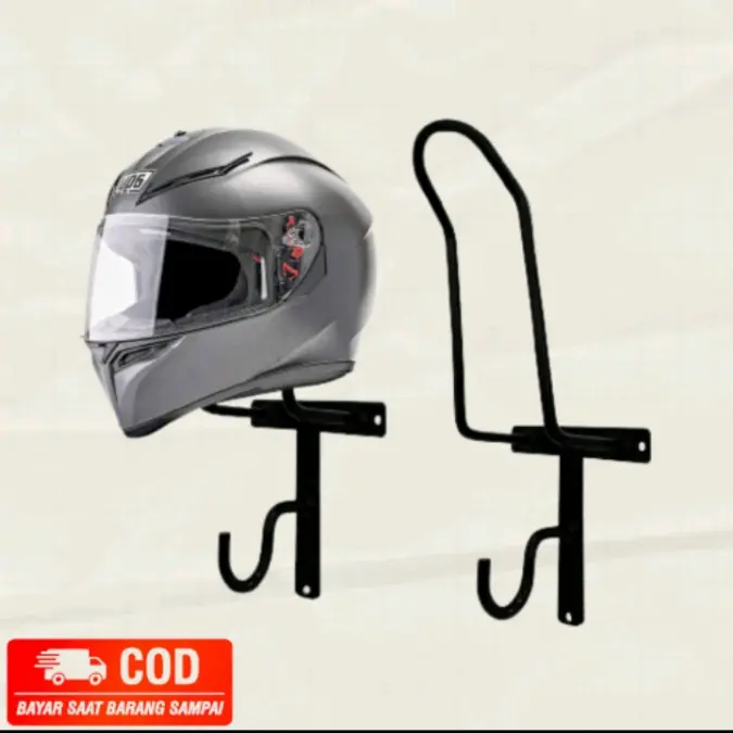 gantungan helm dinding, gantungan jashujan, cantolan jaket