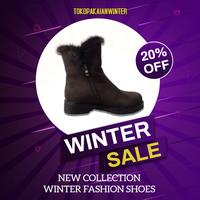 Gambar Sepatu Suede Winter Fashion Wanita Musim Dingin Cewe Fashion Hitam - Cokelat, 37 dari Tokopakaianwinter Kota Administrasi Jakarta Utara 1 Tokopedia