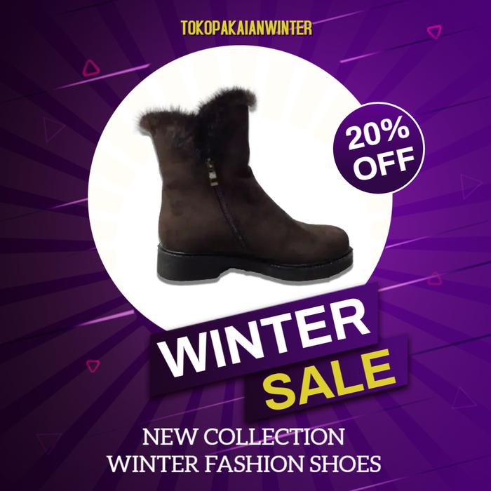 Gambar Sepatu Suede Winter Fashion Wanita Musim Dingin Cewe Fashion Hitam - Cokelat, 37 dari Tokopakaianwinter Kota Administrasi Jakarta Utara Tokopedia