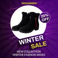 Gambar Sepatu Winter Musim Dingin Suede Wanita Cewe Fashion - Hitam, 37 dari Tokopakaianwinter Kota Administrasi Jakarta Utara 4 Tokopedia