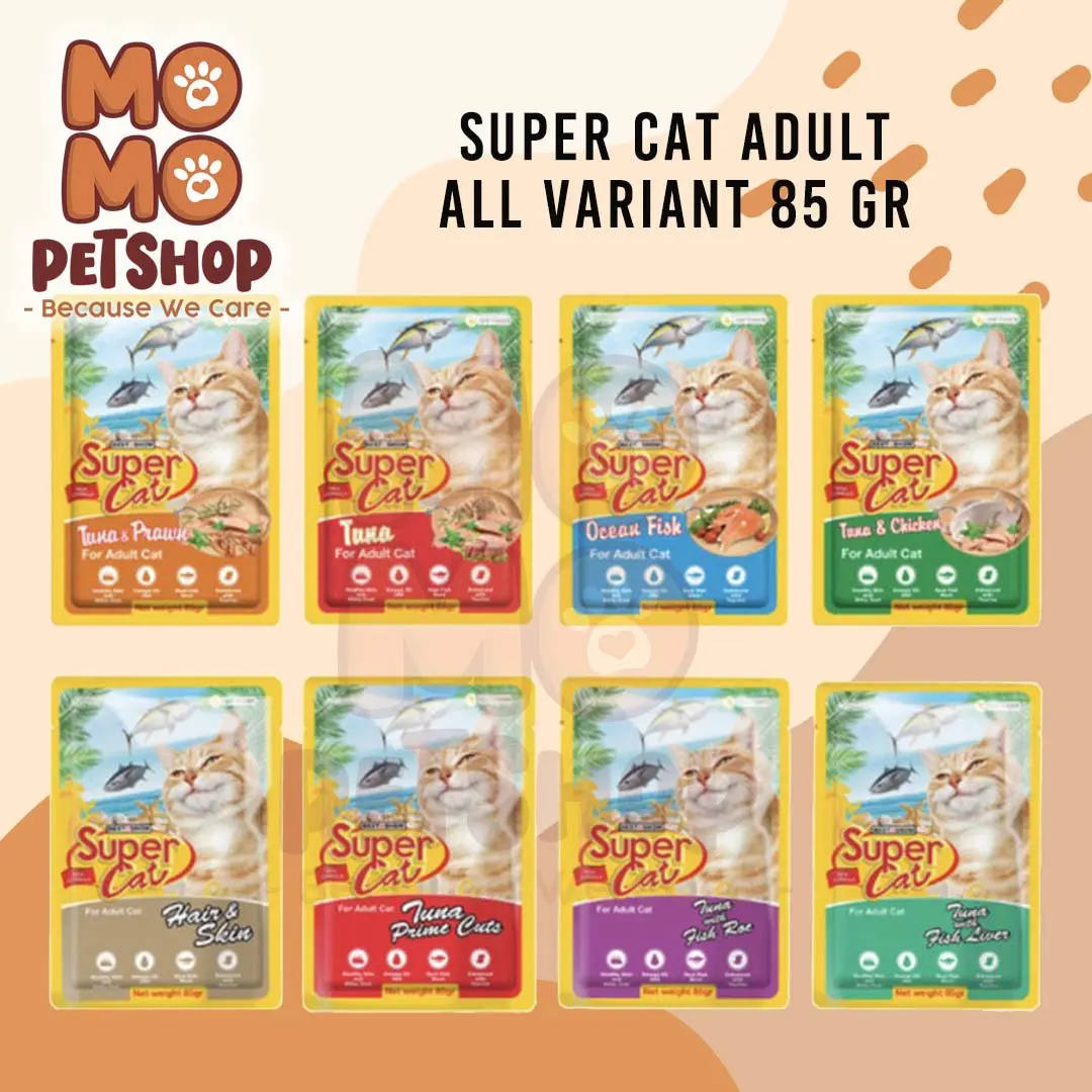 SUPER CAT ADULT 85GR ALL VARIANT - Makanan Kucing Basah