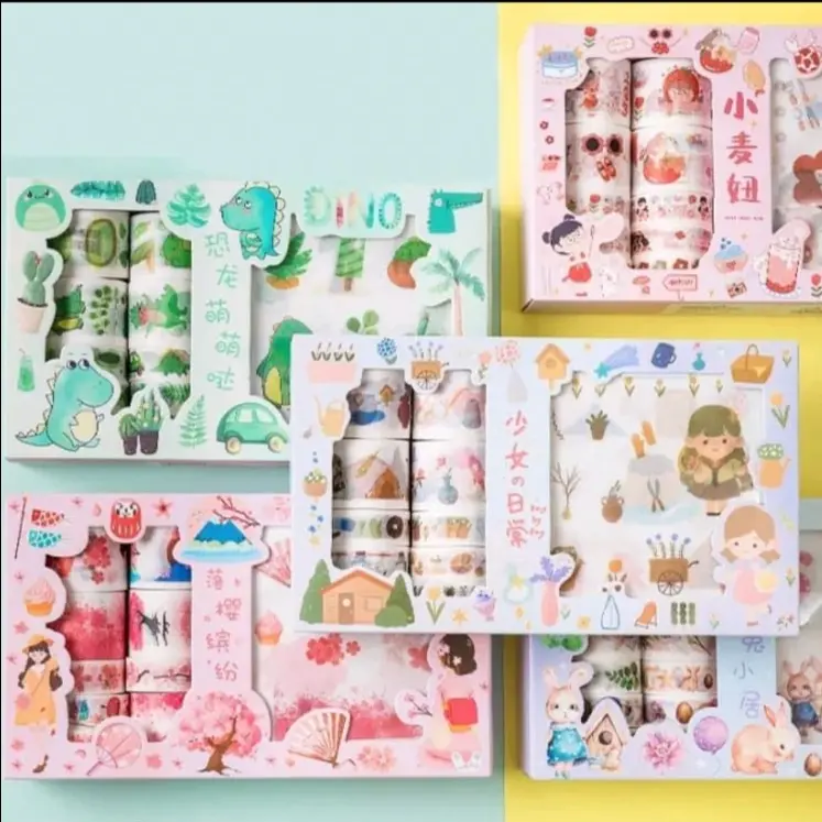 Set Washi Tape Sticker Lucu Dekor Scrapbook Diary Selotip Masking Tape Set Washi Tape Sticker Lucu Dekor Scrapbook Diary Selotip Masking Tape