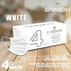 MASKER 4PLY CAREION EARLOOP PREMIUM FACE MASK 4 PLY KEMENKES WARNA WARNI