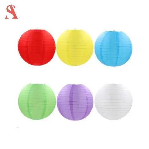 LAMPION KERTAS KATUN POLOS WARNA WARNI UKURAN 30cm 1
