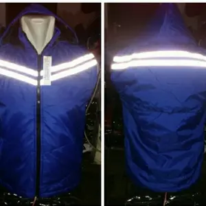 Jaket rompi parasut biru list dark glow