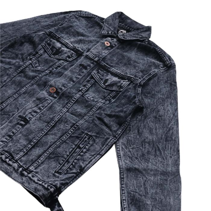 Gambar JAKET JEANS - JAKET DENIM WANITA PAPAGO SANDWASH BLAck - XL dari Papago Kota Bekasi Tokopedia