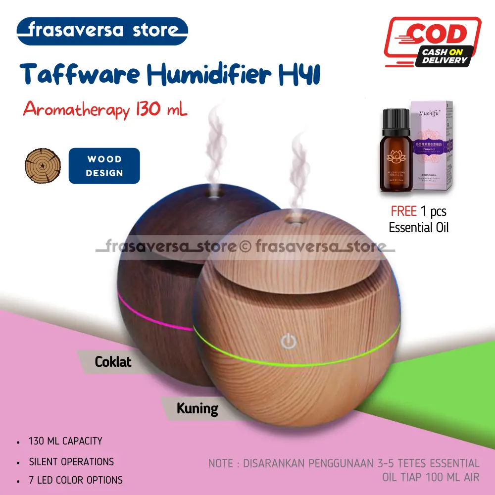 Humidifier Diffuser Disfuser Aromaterapi Aromatherapy Desain Kayu