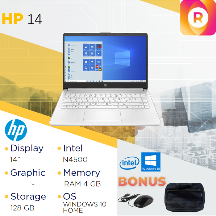 Gambar LAPTOP HP 14 N4500 4GB 128GB WINDOWS 10 + OFFICE 365 14" - WHITE dari royalltech Kota Administrasi Jakarta Utara Tokopedia