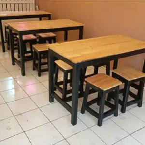 jual 1 set meja makan cafe resto ( 1 meja 4 kursi) Kayu jati belanda Furniture
