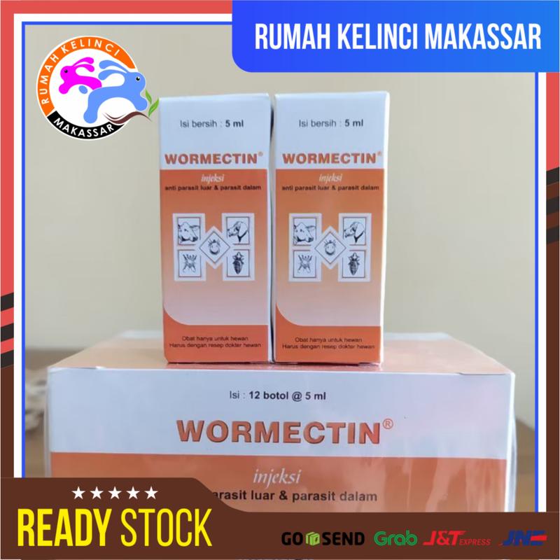 WORMECTIN 5 ML FREE ALAT SUNTIK Obat Scabies Kucing Kelinci Anjing ...