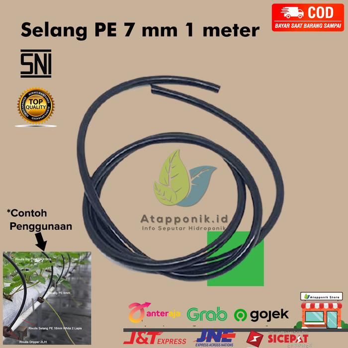 Gambar selang pe 7mm 1 meter dari Atapponik Store Kota Surabaya Tokopedia