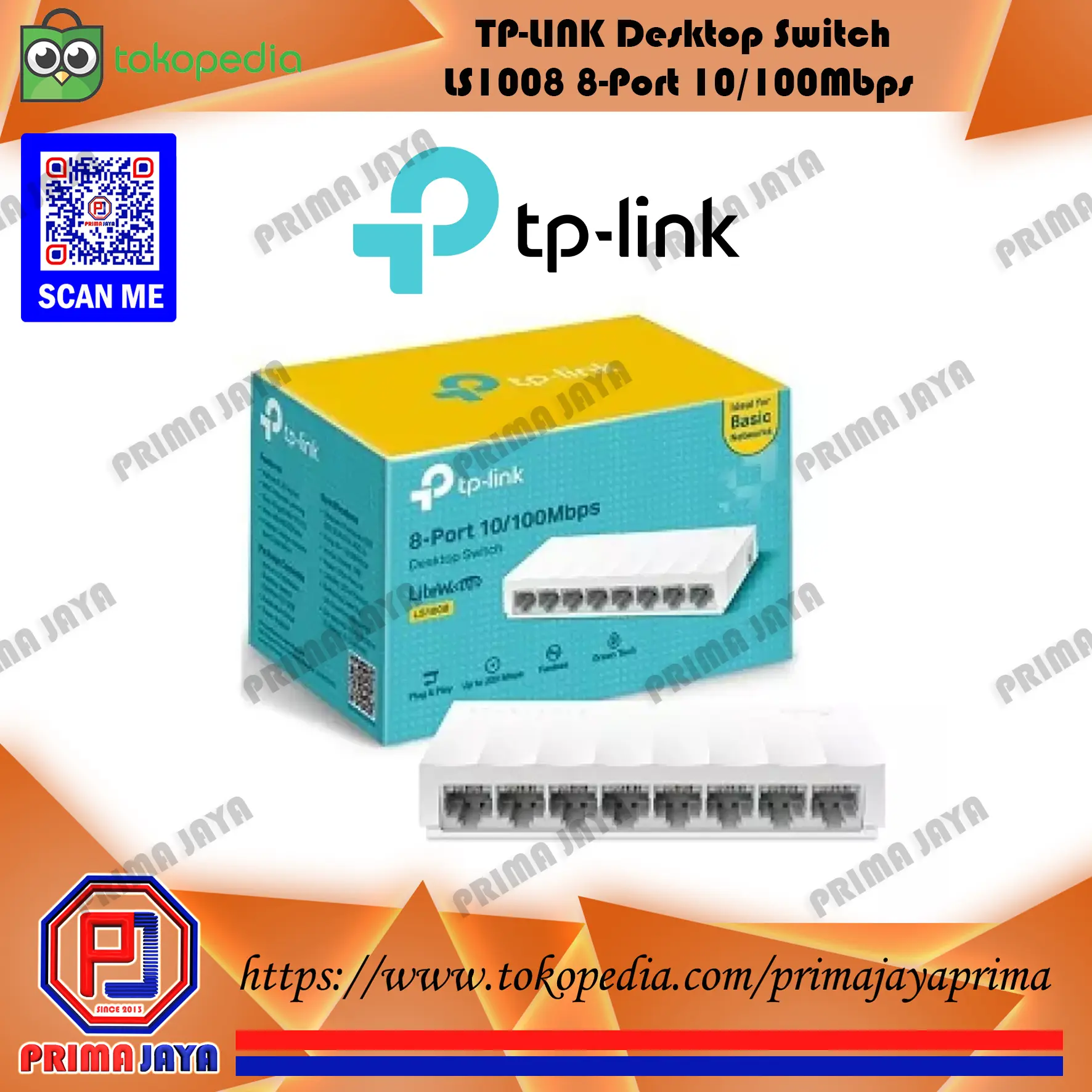 TP-LINK Desktop Switch LS1008 8-Port 10/ 100Mbps Tp link