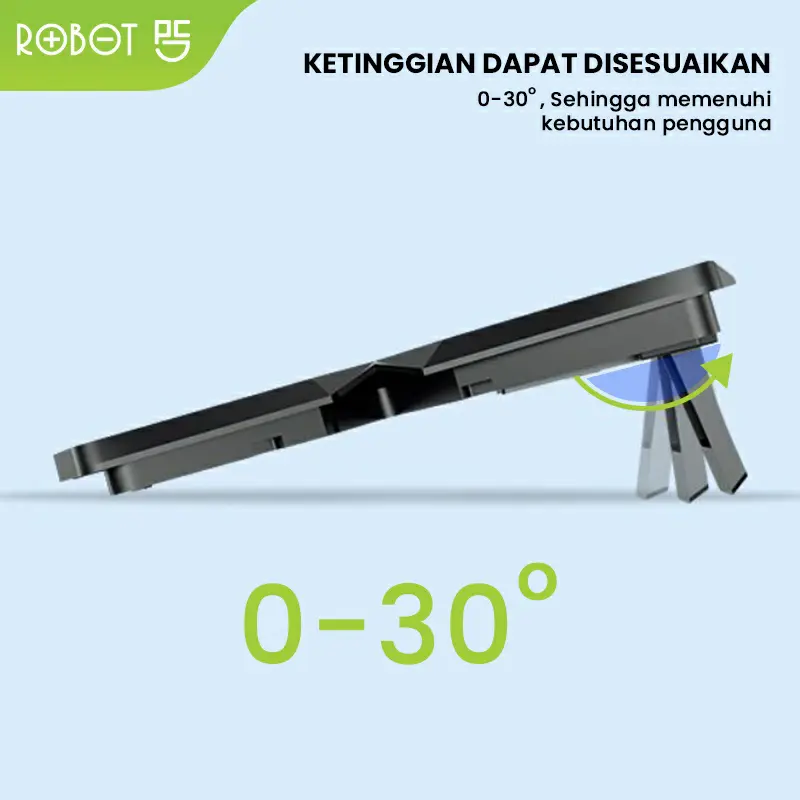ROBOT Cooling Pad Stand RT-LCS02 Ultra Tenang 4 Kipas Pendingin 2