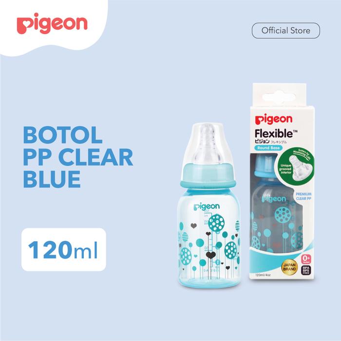 Gambar PIGEON Botol Susu PP Clear RP 120Ml - Blue dari Pigeonbabyindonesia Kota Tangerang Selatan Tokopedia