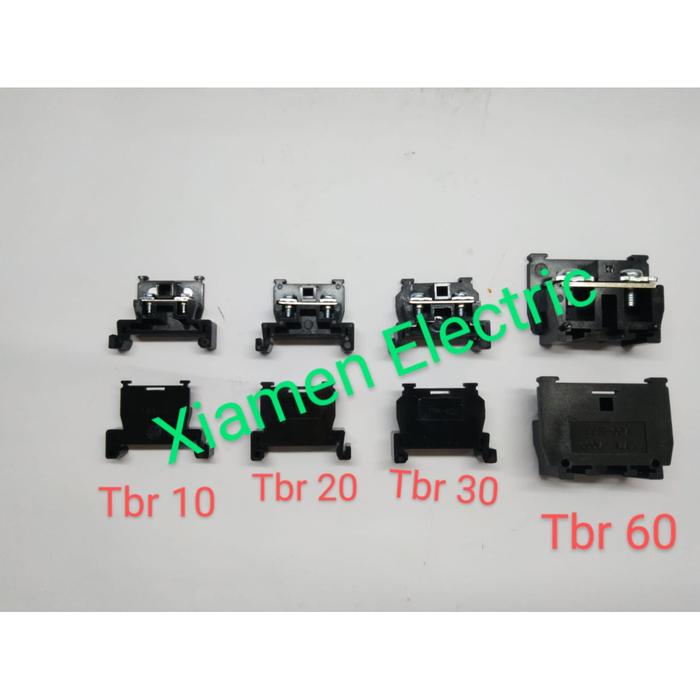 Tb60 Rails Jual TBR-60 Terminal Block Blok 60A 10mm 600V Din Rail Type Black ...