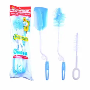 MOONSHIP Sikat Botol dan Dot Bayi isi 3