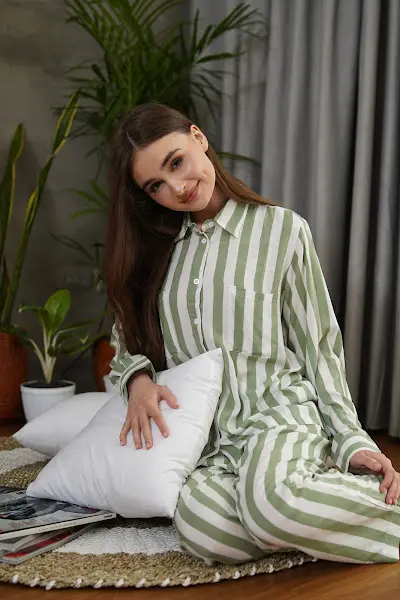 BAJU TIDUR WANITA SC PYJAMAS MOTIF ABSTRACT - CLARISA GREEN