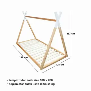 dipan tenda anak segitiga minimalis kayu jati solid