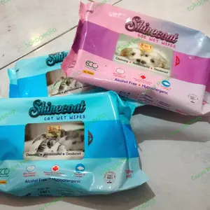 Tisu basah shinecoat cat and dog isi 50 sheets