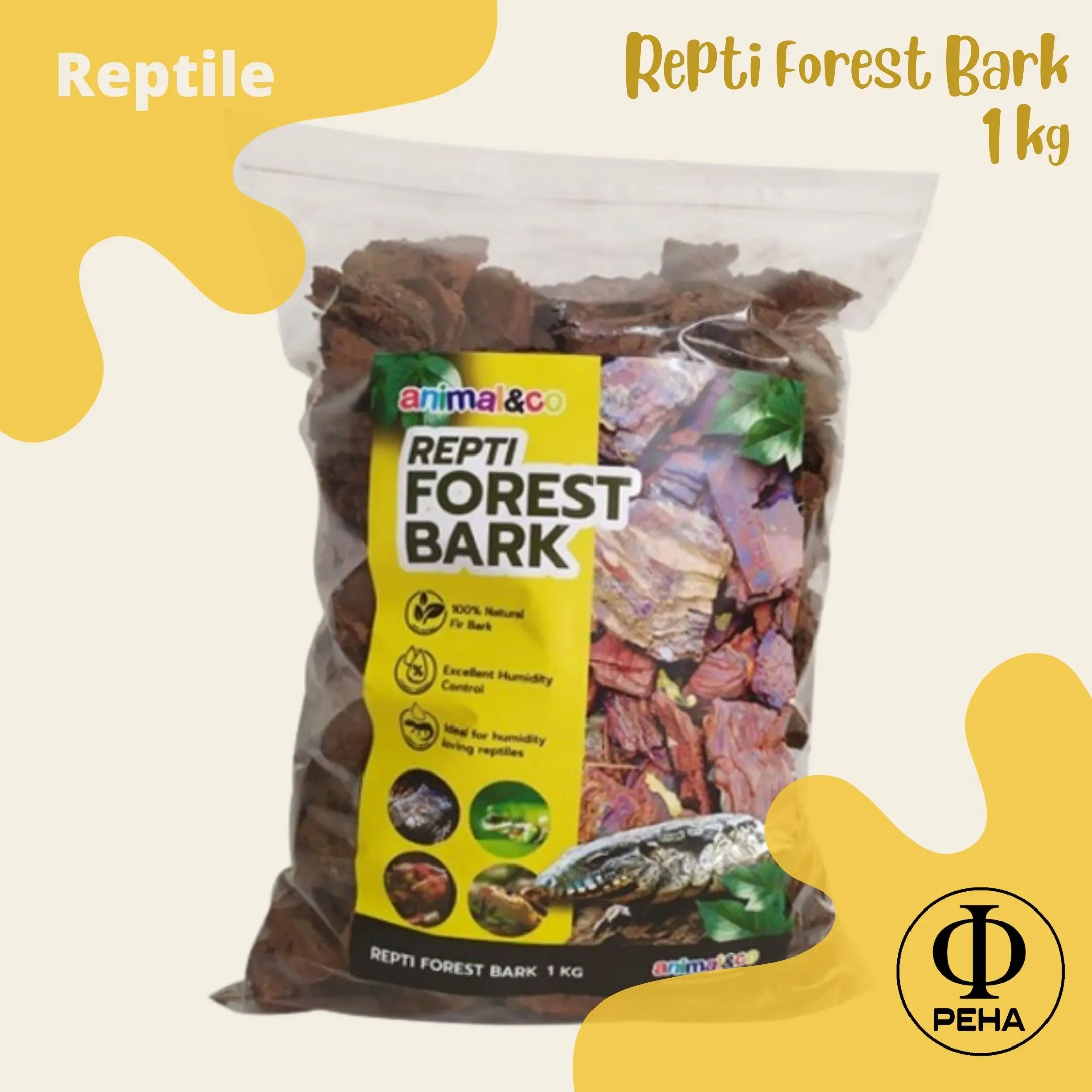 Animal&co Forest Bark 1 kg - Dasaran untuk Reptile Substrat Kandang