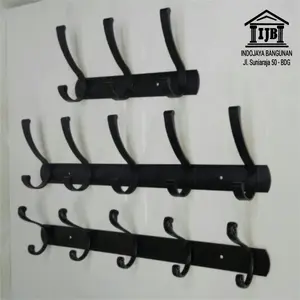 Kapstok Stainless / Gantungan Baju Dinding Kamar Mandi Hitam 45 cm