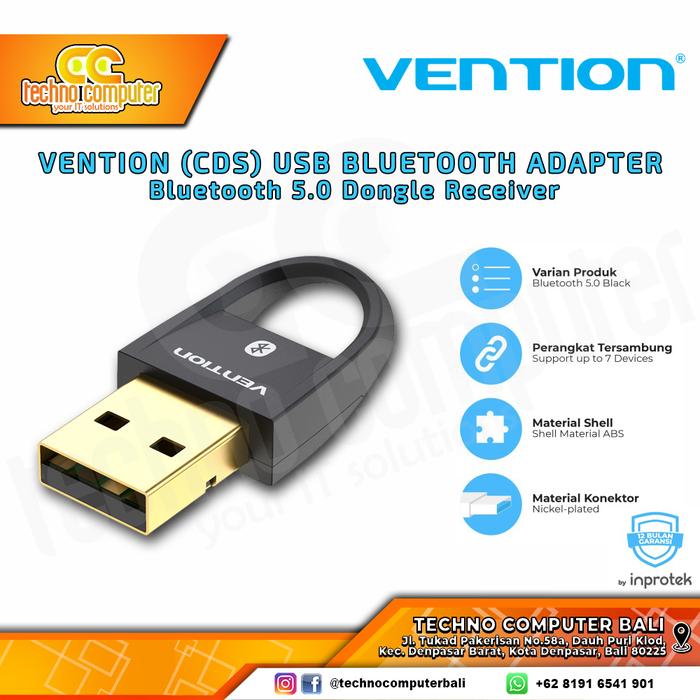 Gambar VENTION ADAPTER USB BLUETOOTH - Bluetooth 5.0 Dongle Receiver - CDS dari Techno Computer Bali Kota Denpasar Tokopedia