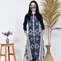 Gambar KI Kemeja Loose Panjang Tunik Dress Dayana Jumbo Tenun Asha Biru - Biru, 4 dari KainIndonesiaco Kota Administrasi Jakarta Timur 4 Tokopedia