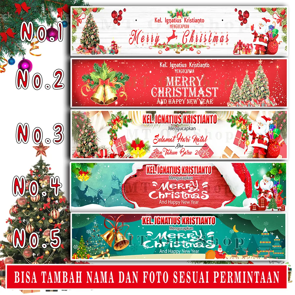 Plastik Ucapan NATAL dan Tahun Baru Label - Plastik Bingkisan / Snack