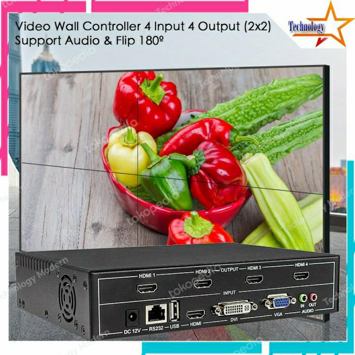 Video Wall Controller 4 Input 4 Output (2x2) Support Audio & Flip 180