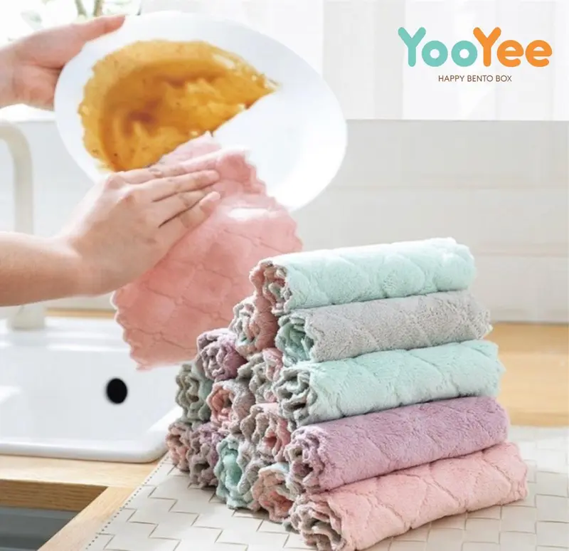 JS05 Kain Lap Piring Anti Minyak Bahan Microfiber 2