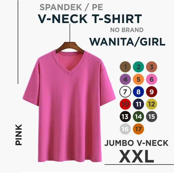 Kaos wanita Vneck JUMBO fit to XXL Atasan wanita kaos big size2