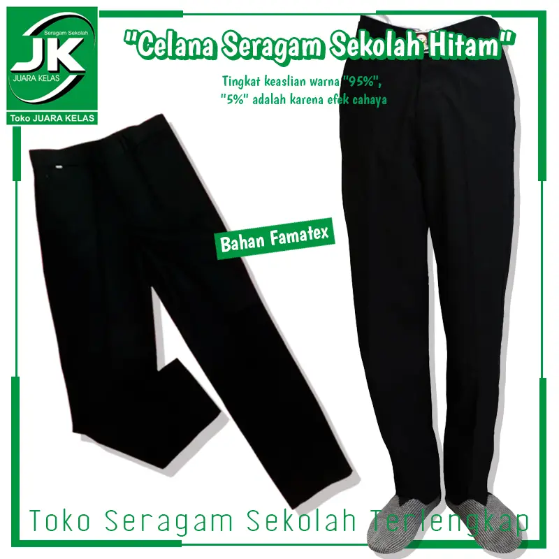 Celana Panjang Hitam Seragam Sekolah SMP - SMA / Celana Seragam Sekola 2