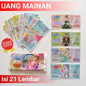PAKET 12 BUNGKUS UANGMAINAN ANAK KARAKTER ISI 21 LEMBAR DUITDUITAN KERTAS SOUVENIR ULTAH ANAK