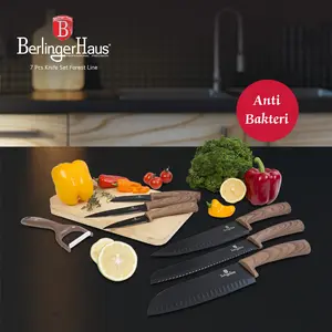 pisau set dapur stainless steel berlinger haus black tajam anti karat