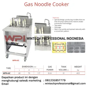 Getra MPN-6C Gas Noodle Cooker Kompor Perebus Mie Ayam 6 Lubang