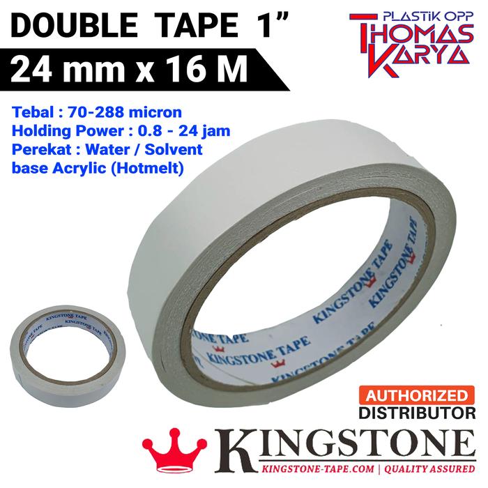 Gambar KINGSTONE TAPE | Double Tape 1 Inch 24mm x 16 Meter | Dobel Tip 1 inch dari Thomas Plastik Kota Bandung Tokopedia