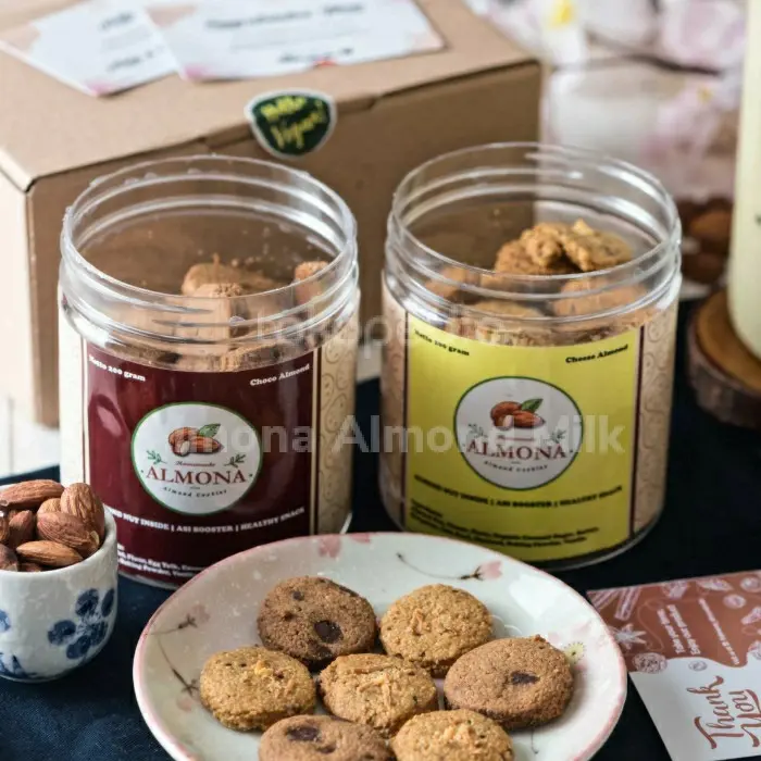 Hampers Spesial Natal Tahun Baru isi 2 Cookies FULL ALMOND Tanpa Gula 3