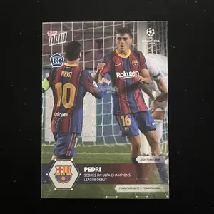 Kartu Bola Topps Now True Rookie PEDRI with Lionel Messi RC