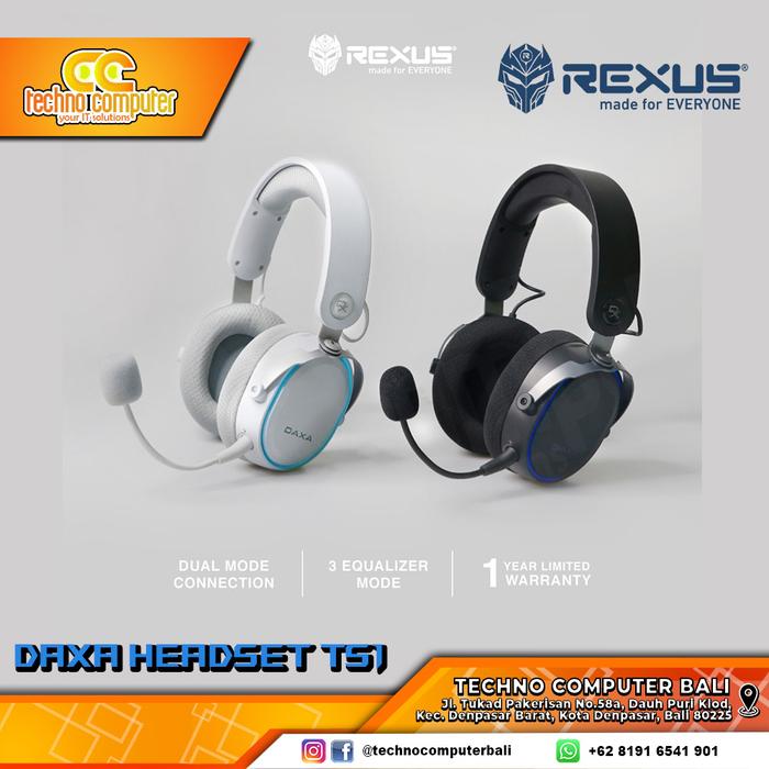 Gambar Rexus Headset Gaming Wireless Daxa TS1 dari Techno Computer Bali Kota Denpasar Tokopedia