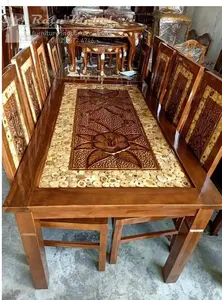 Meja makan set 6 kursi kayu jati / meja makan minimalis /