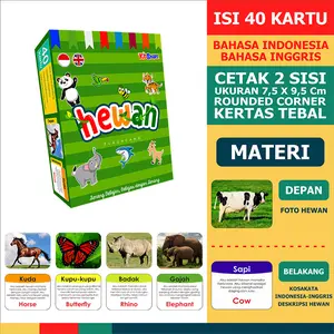 Flashcard Kartu Belajar Seri Ayo Mengenal Binatang