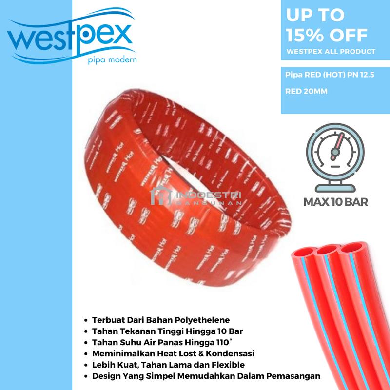 Pipa Pex Wespex Red 3/4 inch (Pipa Air Panas Westpex 20 mm) - Shop ...