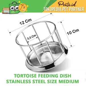 FEEDING DISH feeding bowl stainless steel tempat makan kura tortoise