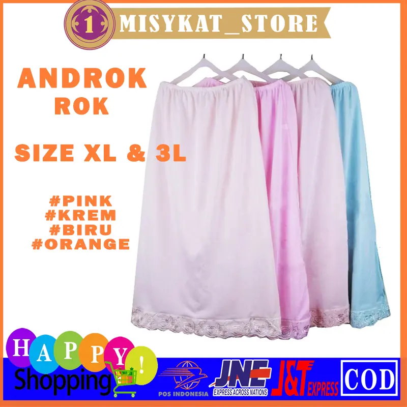 ANDROK ROK DALAMAN DALAM WANITA MEKSI PANJANG SIZE M L XL XXL/3L