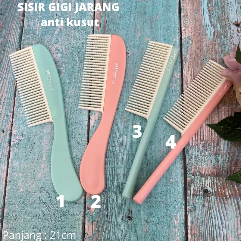 Sisir Gigi Jarang Anti Rambut Kusut Kekinian Soft Colourful DR Show 0