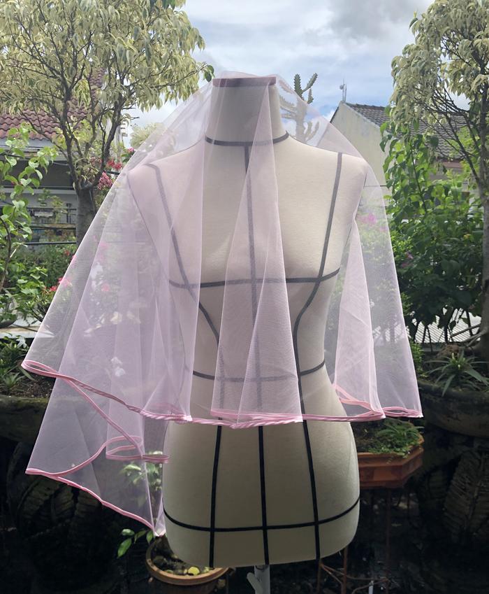 Gambar Wedding Veil 002 baby pink dari Sarkara Kota Tangerang Selatan Tokopedia