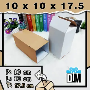 Kardus 10 x 10 x 18 cm Dus Box 10x10x18 cm Kotak Packing Putih Coklat